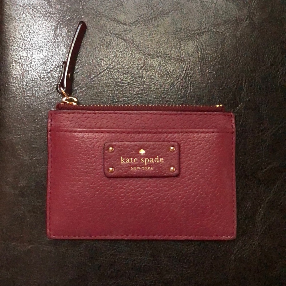 Burgundy Kate Spade Card Holder